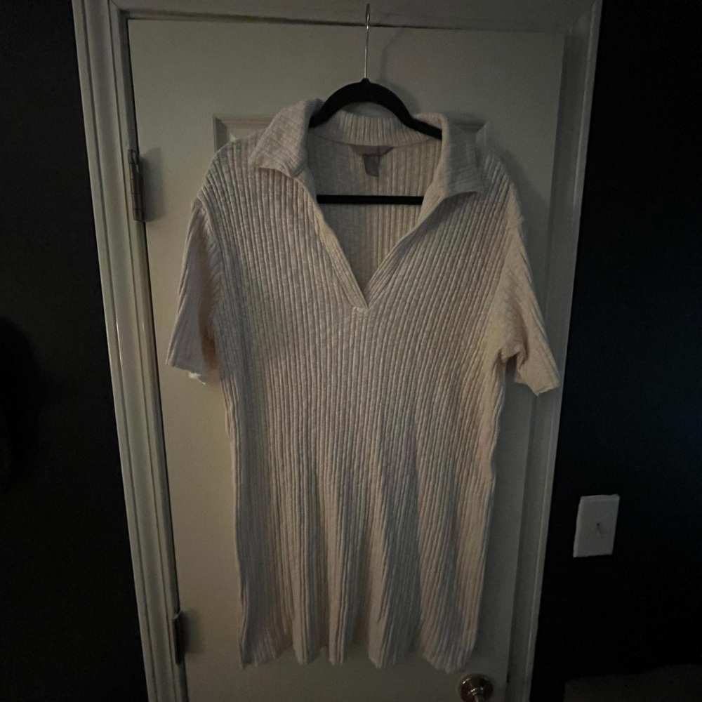 H&M Off-White Ribbed Sweater